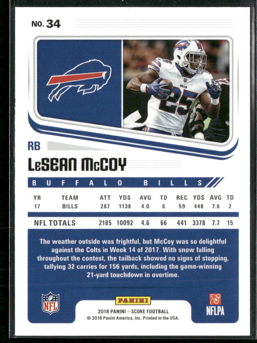 LeSean McCoy 2018 Score #34 Buffalo Bills