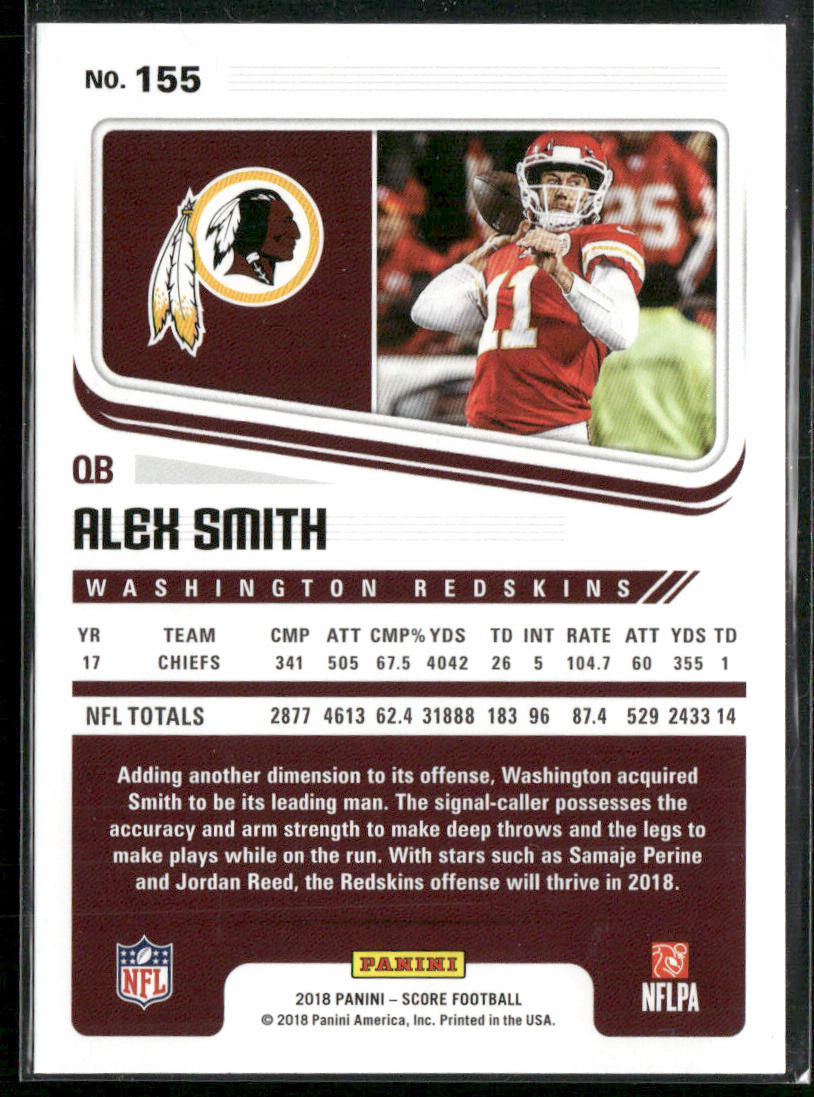 Alex Smith 2018 Score #155 Washington Redskins