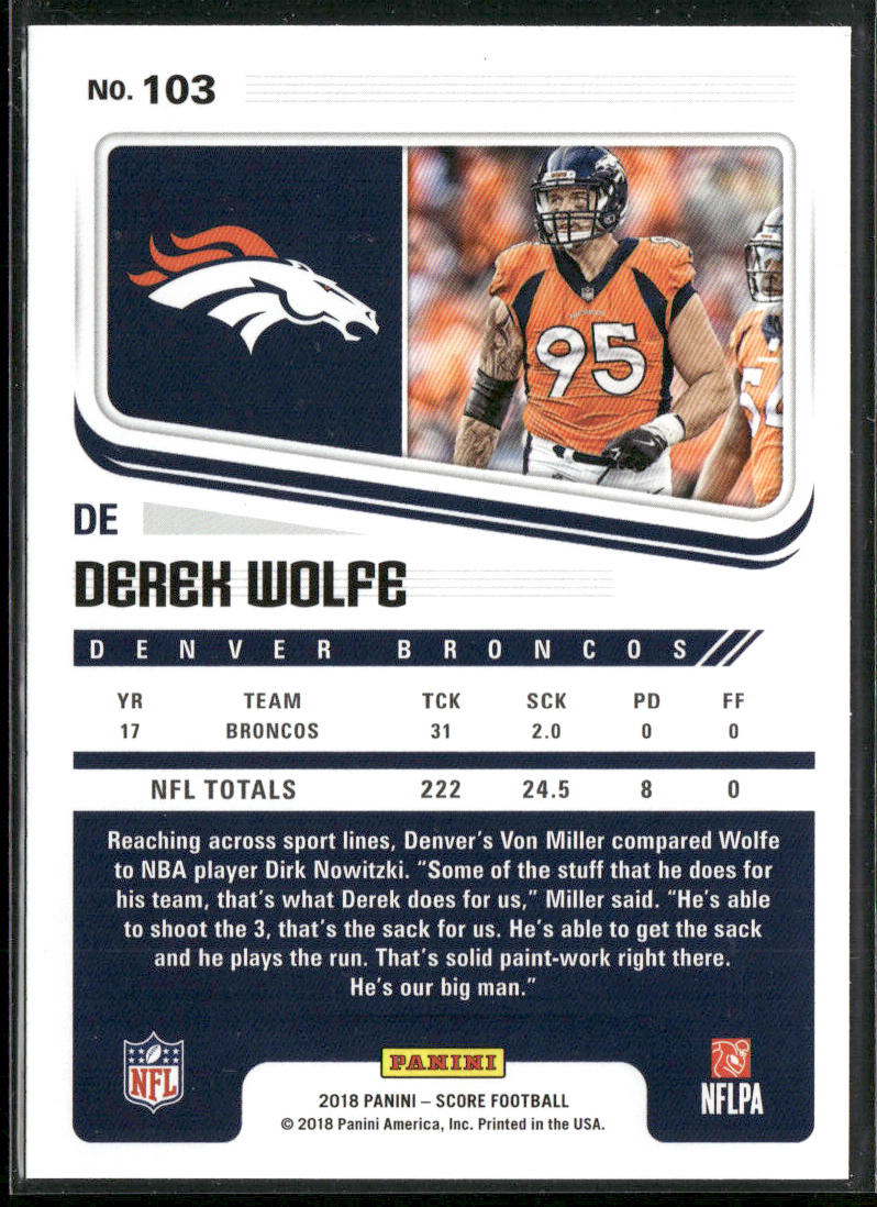 Derek Wolfe 2018 Score #103 Denver Broncos