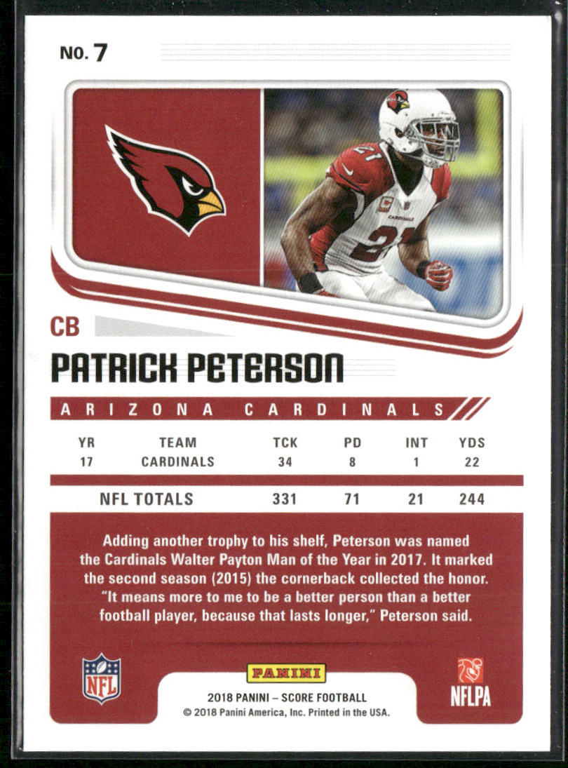 Patrick Peterson 2018 Score #7 Arizona Cardinals