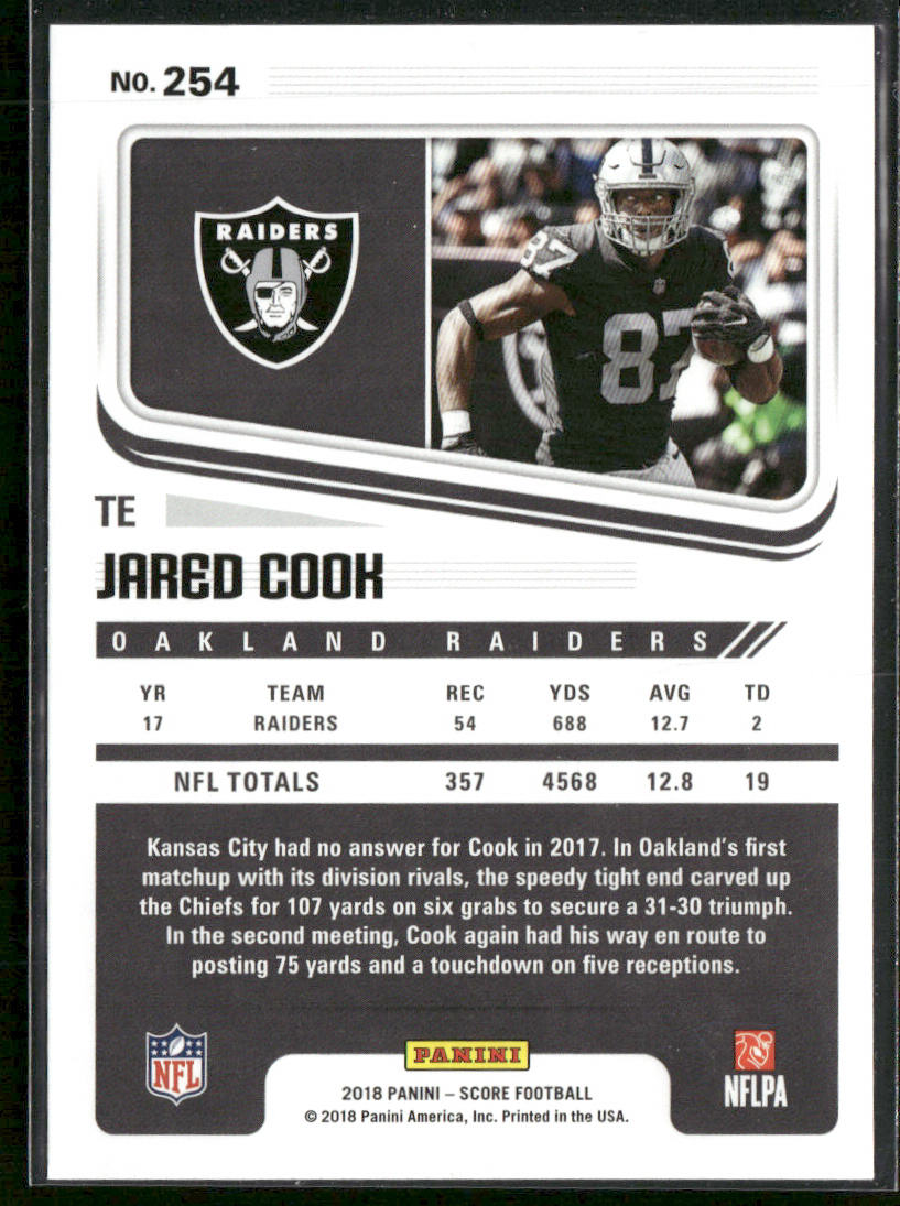 Jared Cook 2018 Score #254 Oakland Raiders