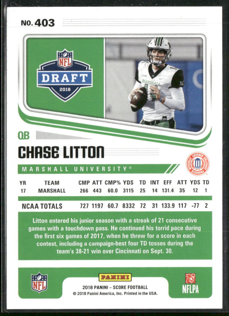 Chase Litton 2018 Score #403 Marshall Thundering Herd