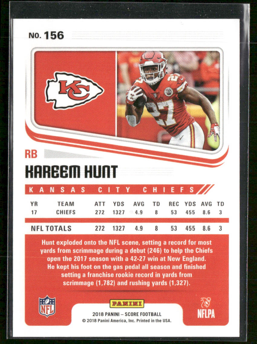 Kareem Hunt 2018 Score #156 Kansas City Chiefs