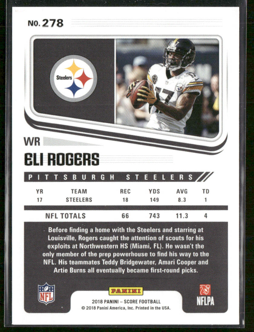 Eli Rogers 2018 Score #278 Pittsburgh Steelers