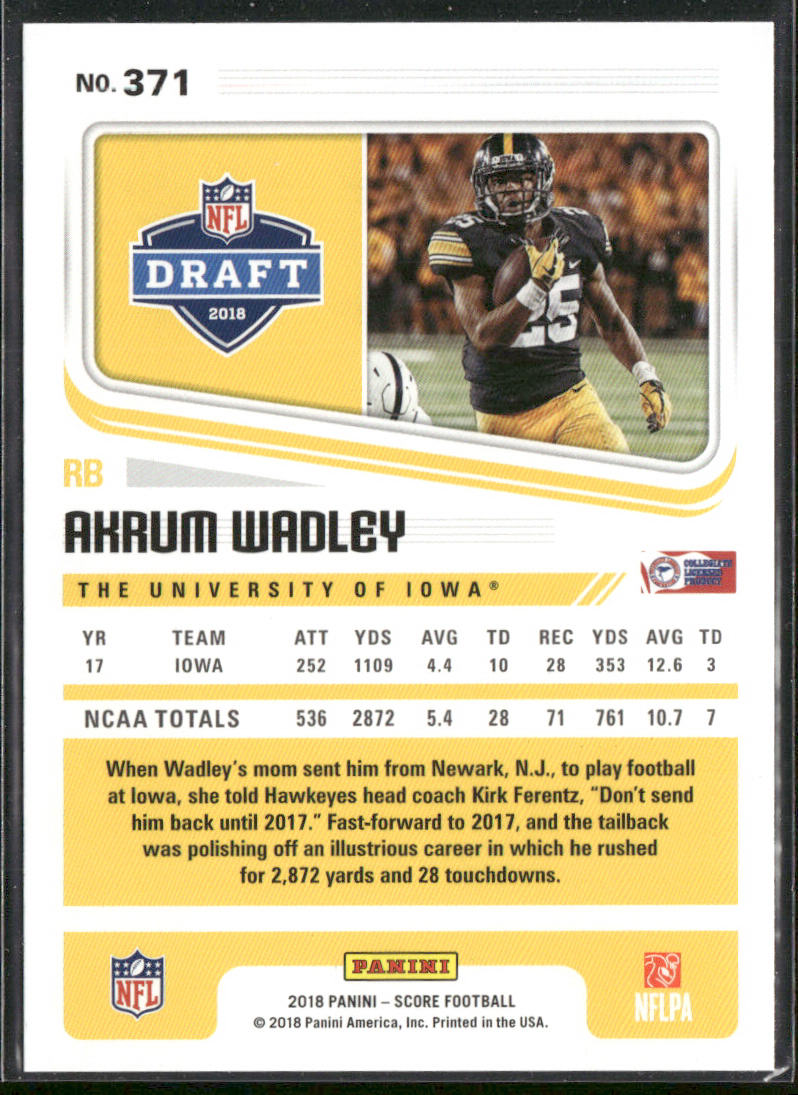Akrum Wadley 2018 Score #371 Iowa Hawkeyes