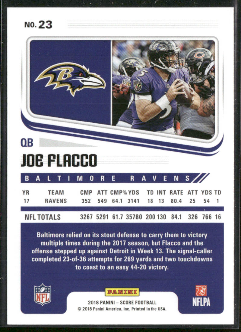 Joe Flacco 2018 Score #23 Baltimore Ravens
