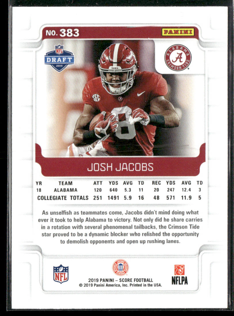 Josh Jacobs 2019 Score #383 RC Alabama Crimson Tide