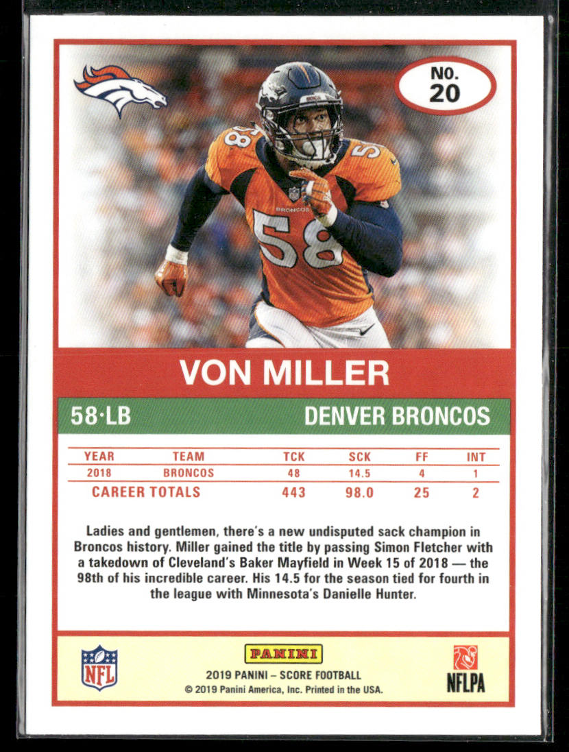 Von Miller 2019 Score #20 Denver Broncos