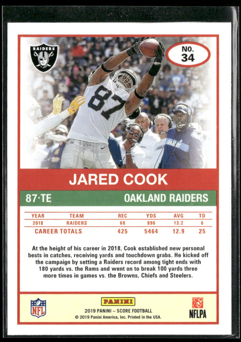 Jared Cook 2019 Score #34 Oakland Raiders