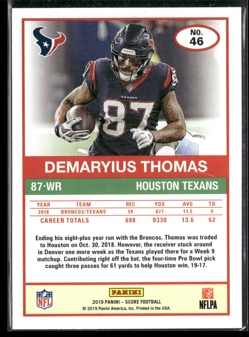 Demaryius Thomas 2019 Score #46 Houston Texans