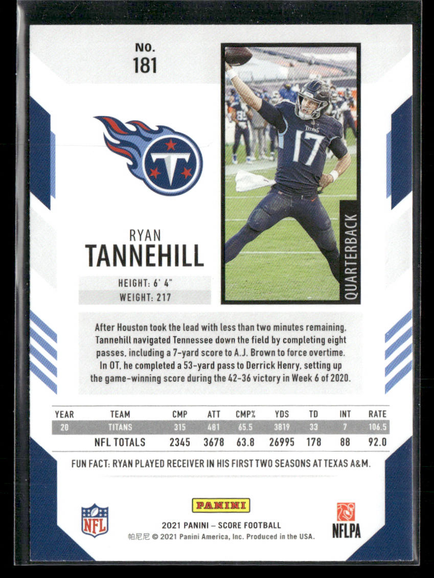 Ryan Tannehill 2021 Score #181 Tennessee Titans