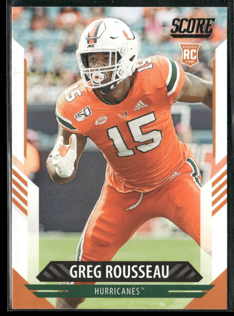 Greg Rousseau 2021 Score #345 RC Miami Hurricanes
