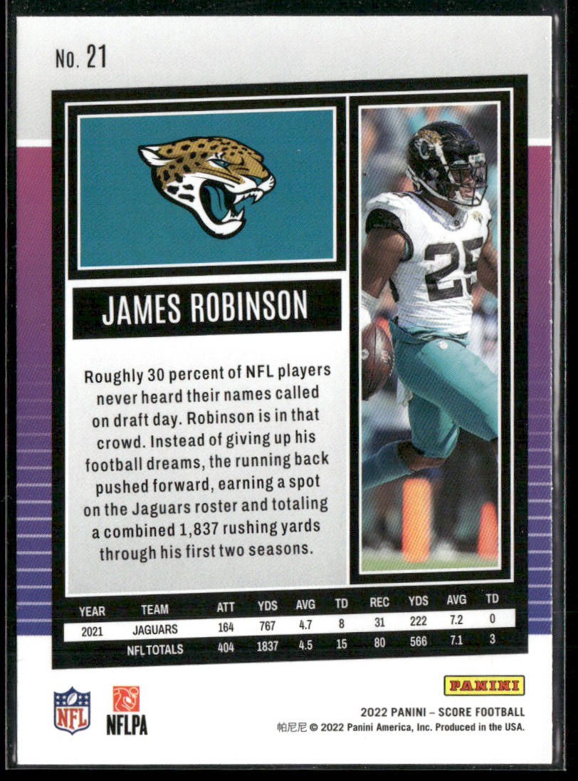 James Robinson 2022 Score #21 Jacksonville Jaguars