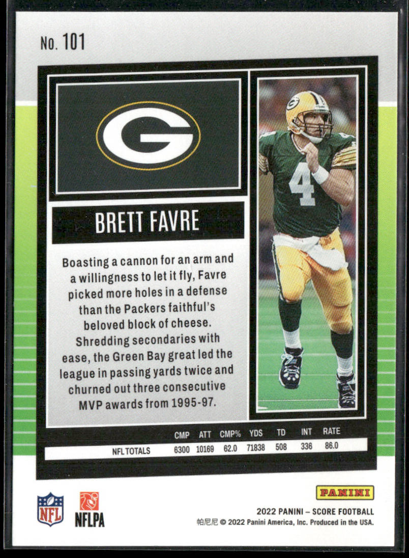 Brett Favre 2022 Score #101 Green Bay Packers