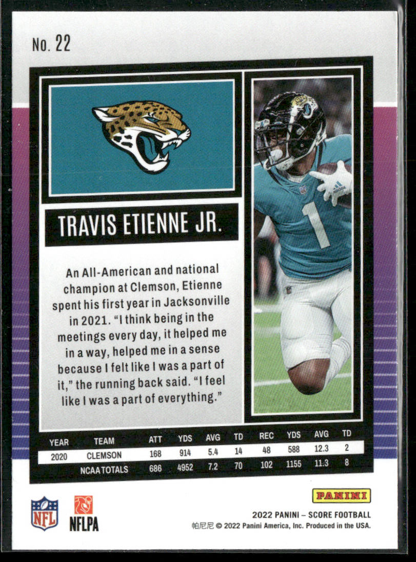 Travis Etienne Jr. 2022 Score #22 Jacksonville Jaguars