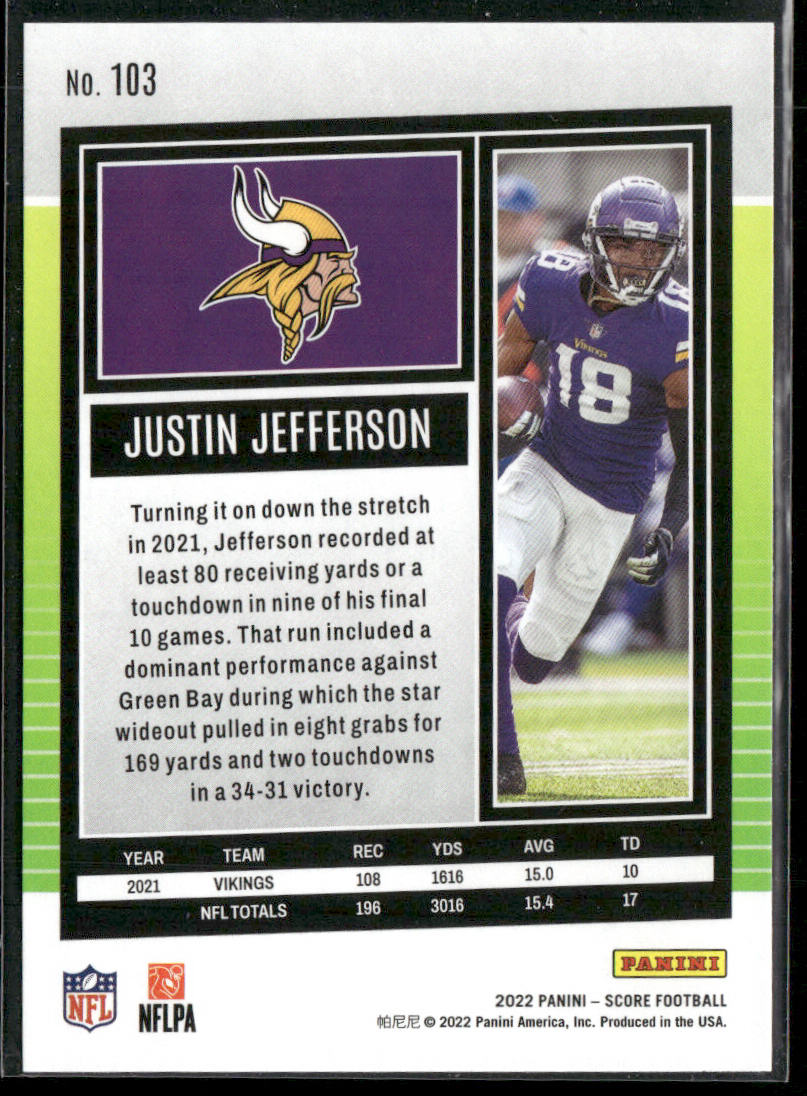 Justin Jefferson 2022 Score #103 Minnesota Vikings