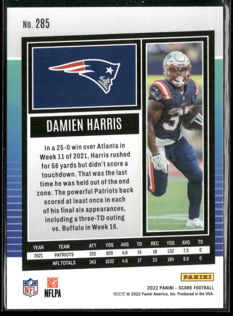 Damien Harris 2022 Score #285 New England Patriots