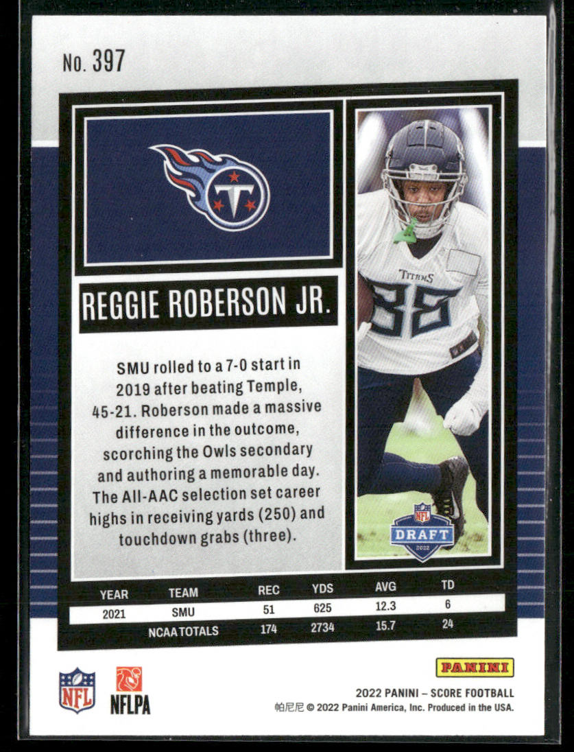 Reggie Roberson Jr. 2022 Score #397 RC Tennessee Titans