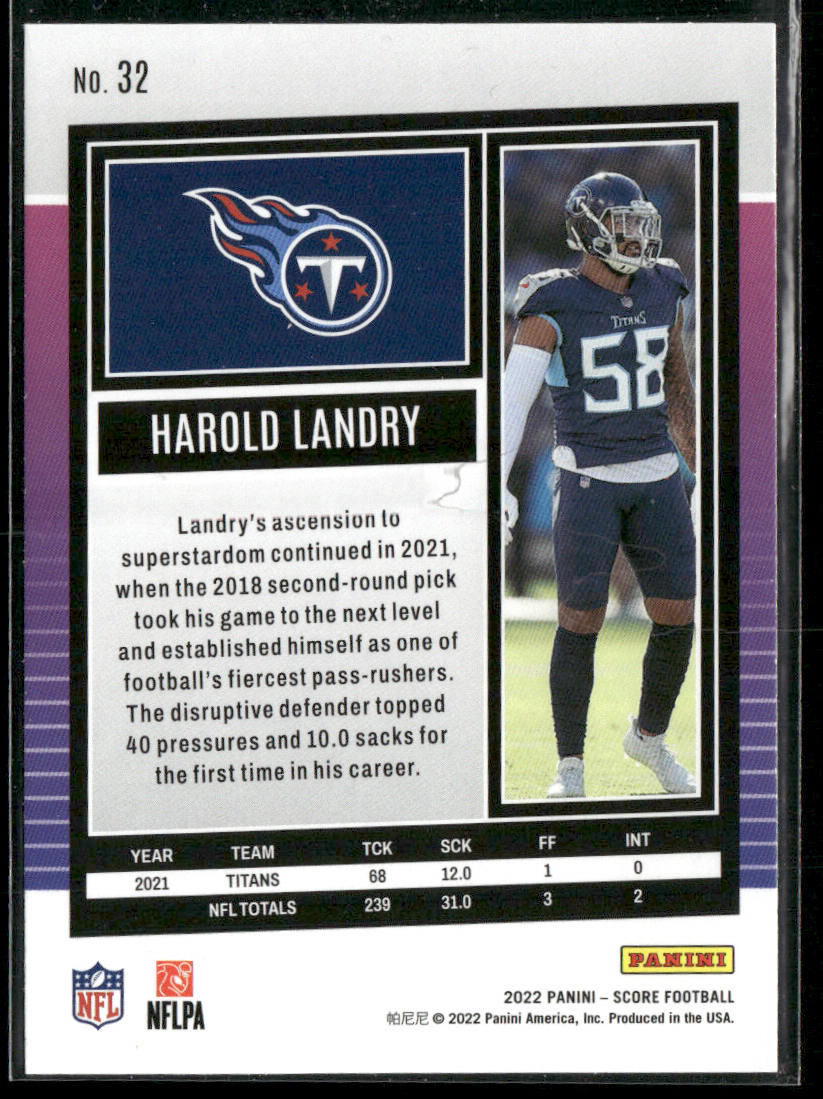 Harold Landry 2022 Score #32 Tennessee Titans