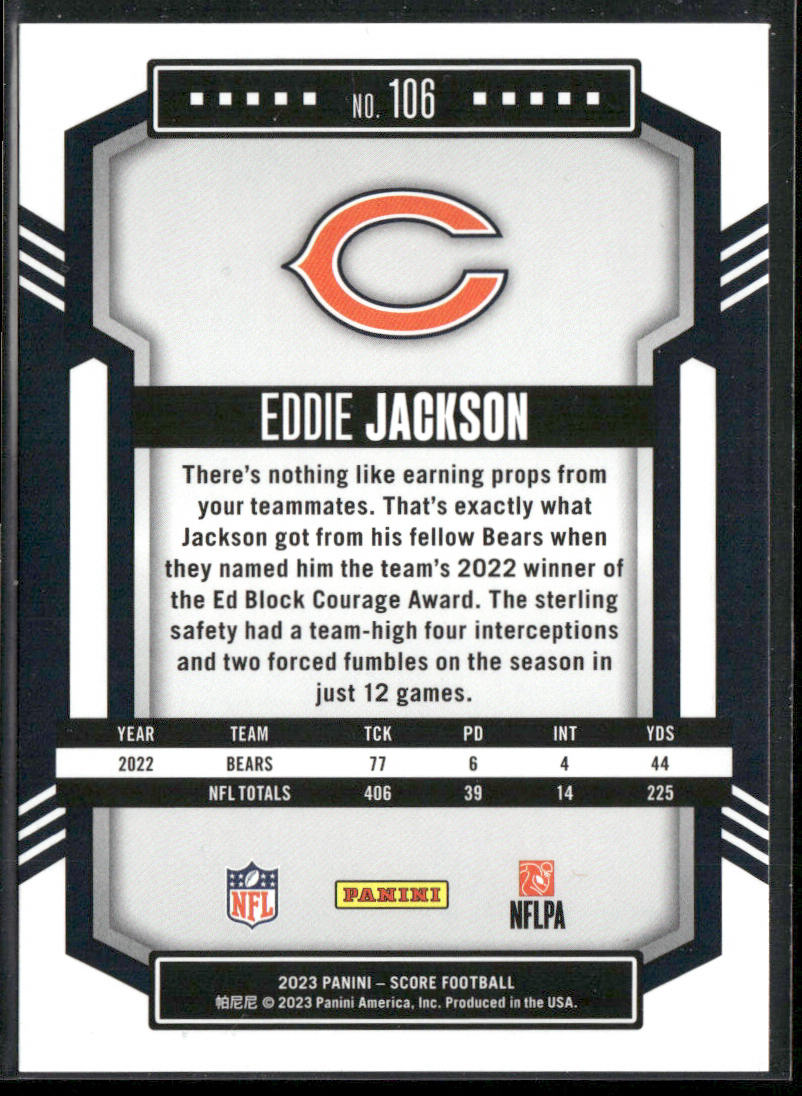 Eddie Jackson 2023 Score Red #106 Chicago Bears