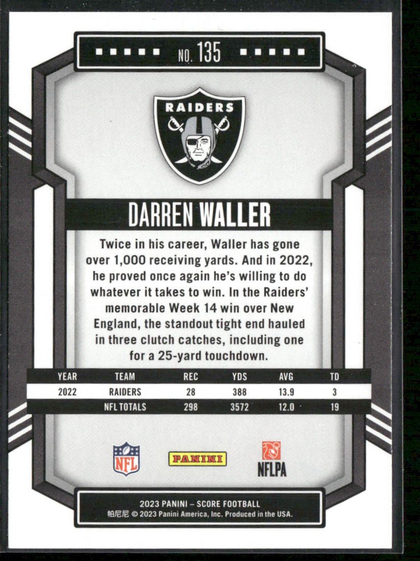 Darren Waller 2023 Score #135 Las Vegas Raiders