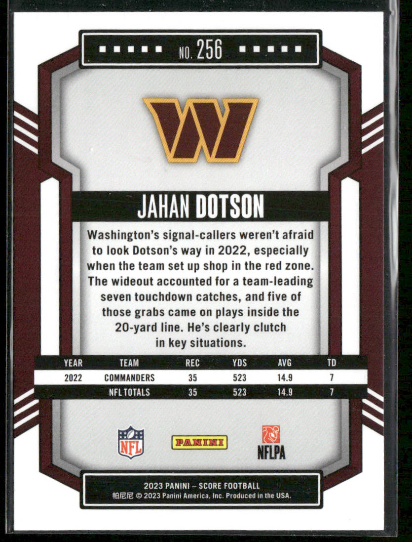 Jahan Dotson 2023 Score #256 Washington Commanders