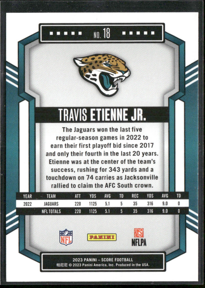 Travis Etienne Jr. 2023 Score #18 Jacksonville Jaguars
