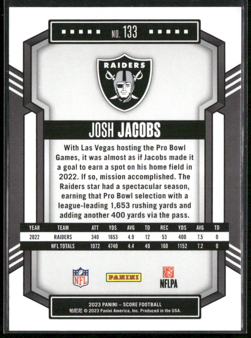 Josh Jacobs 2023 Score #133 Las Vegas Raiders