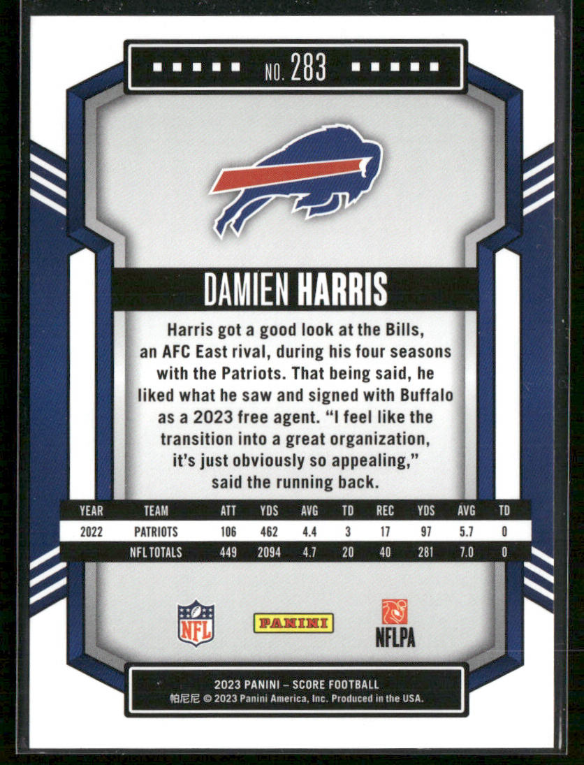 Damien Harris 2023 Score #283 Buffalo Bills