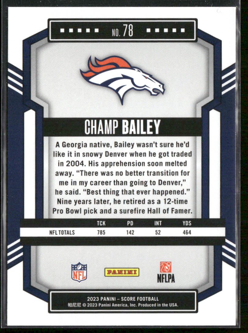Champ Bailey 2023 Score #78 Denver Broncos