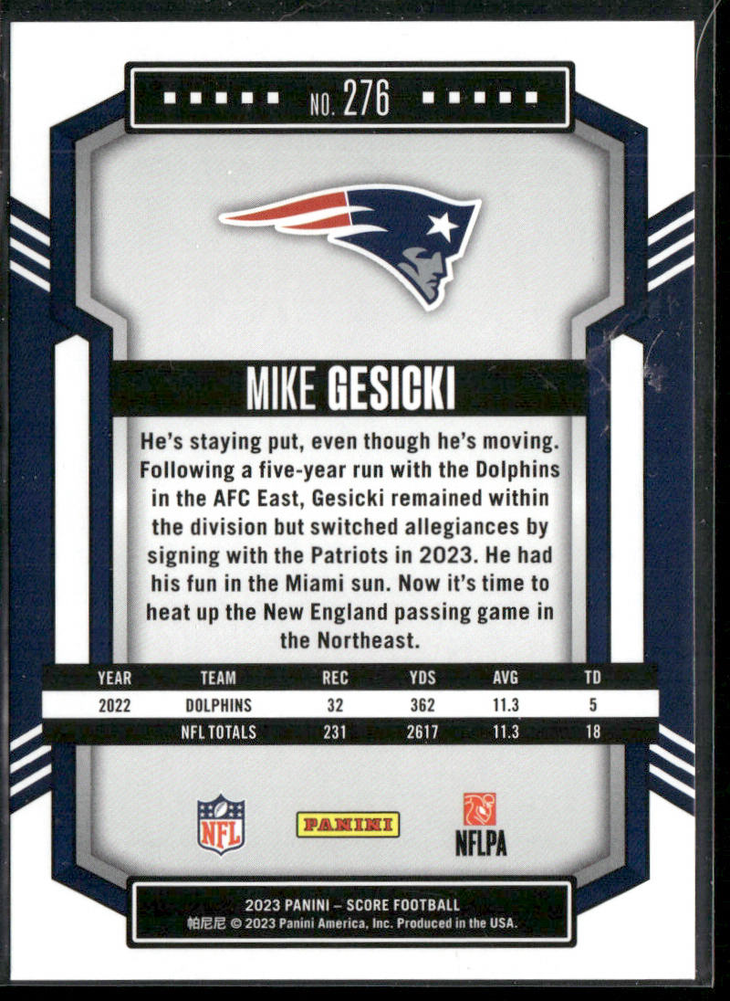Mike Gesicki 2023 Score #276 New England Patriots