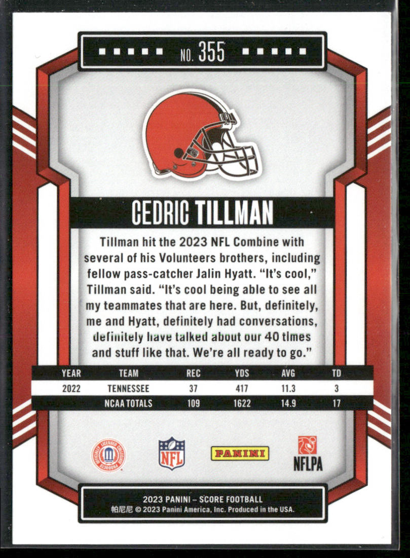 Cedric Tillman 2023 Score #355 RC Cleveland Browns