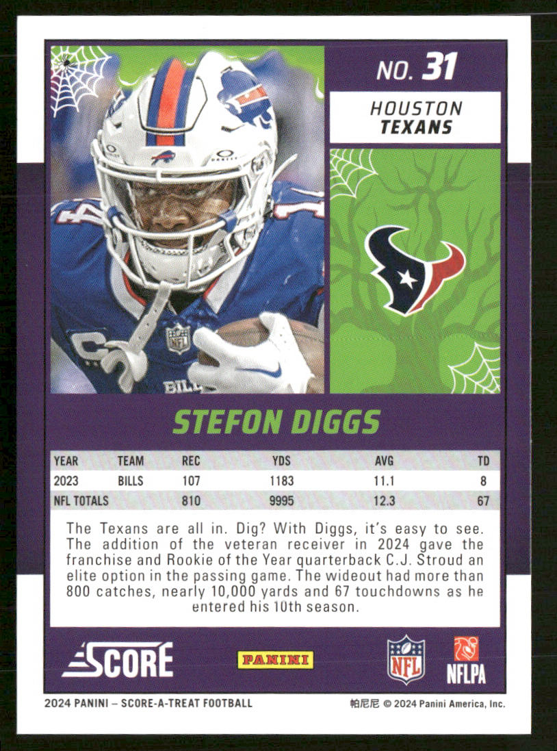 Stefon Diggs 2024 Score-A-Treat A-Treat - Green Bats #31 Houston Texans