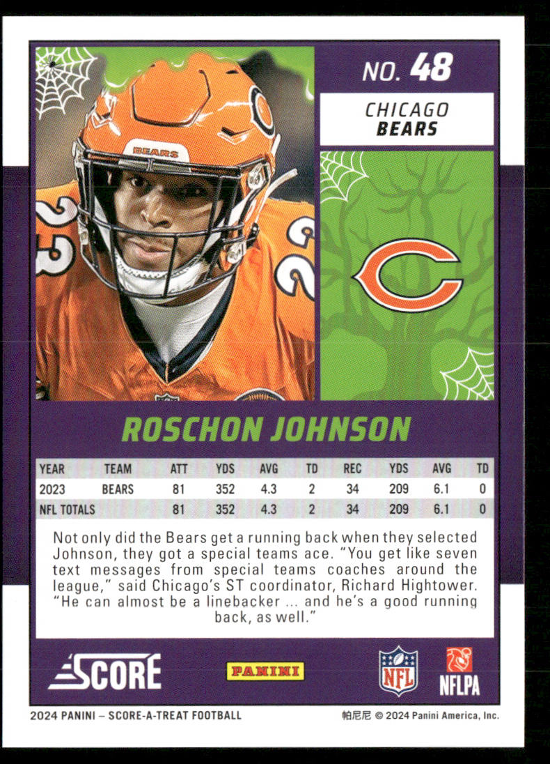 Roschon Johnson 2024 Score-A-Treat A-Treat - Green Bats #48 Chicago Bears