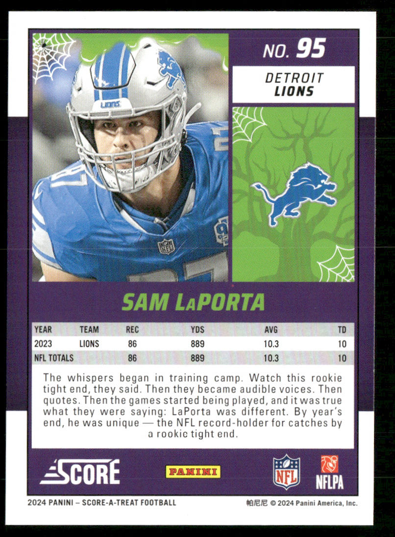 Sam LaPorta 2024 Score-A-Treat A-Treat - Green Bats #95 Detroit Lions