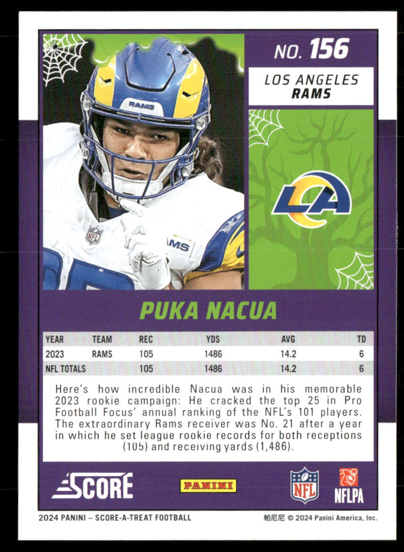 Puka Nacua 2024 Score-A-Treat A-Treat - Green Bats #156 Los Angeles Rams