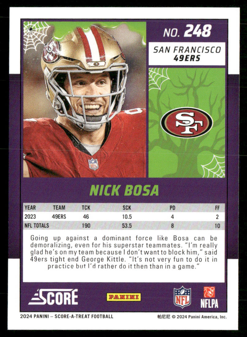 Nick Bosa 2024 Score-A-Treat A-Treat - Green Bats #248 San Francisco 49ers