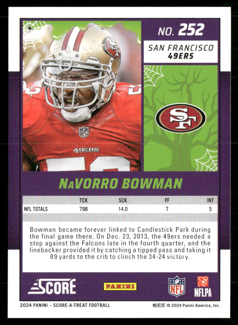 NaVorro Bowman 2024 Score-A-Treat A-Treat - Green Bats #252 San Francisco 49ers