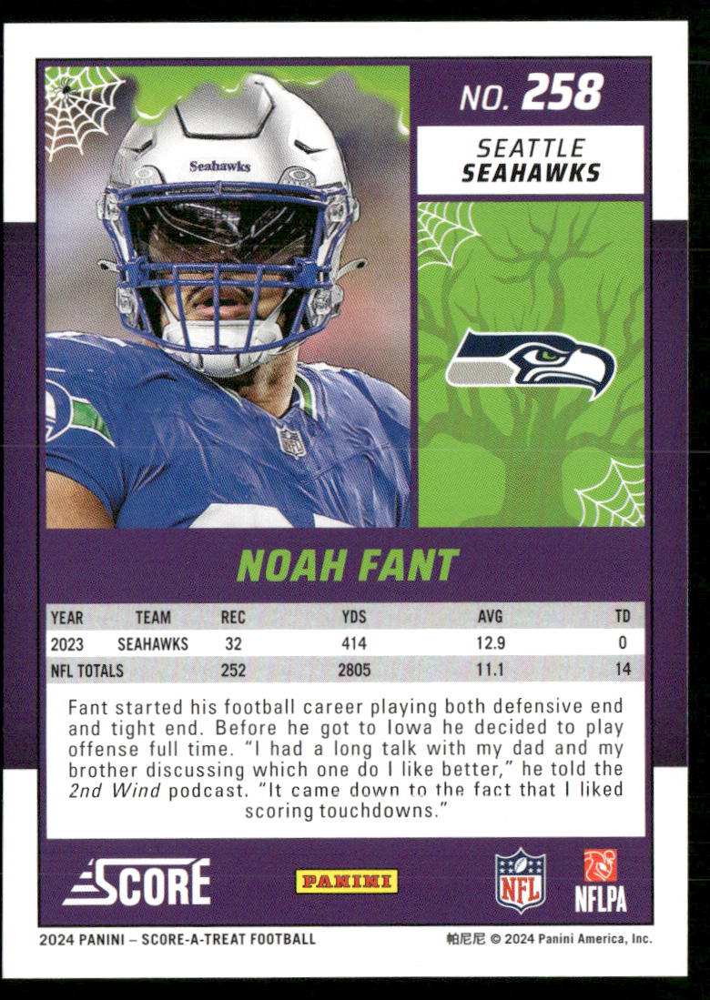 Noah Fant 2024 Score-A-Treat A-Treat - Green Bats #258 Seattle Seahawks