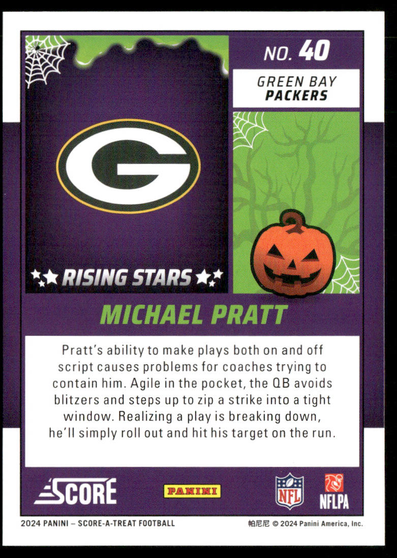 Michael Pratt 2024 Score-A-Treat A-Treat - Rising Stars Orange Pumpkin #40 Green Bay Packers