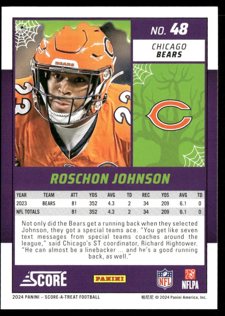 Roschon Johnson 2024 Score-A-Treat #48 Chicago Bears
