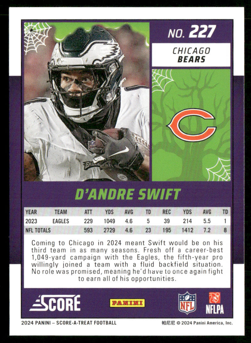 D'Andre Swift 2024 Score-A-Treat #227 Chicago Bears