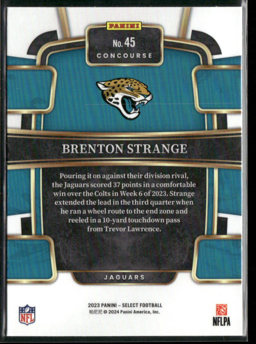 Brenton Strange 2023 Panini Select #45 RC Jacksonville Jaguars