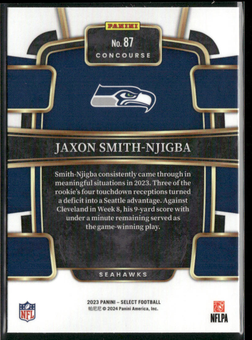 Jaxon Smith-Njigba 2023 Panini Select #87 RC Seattle Seahawks