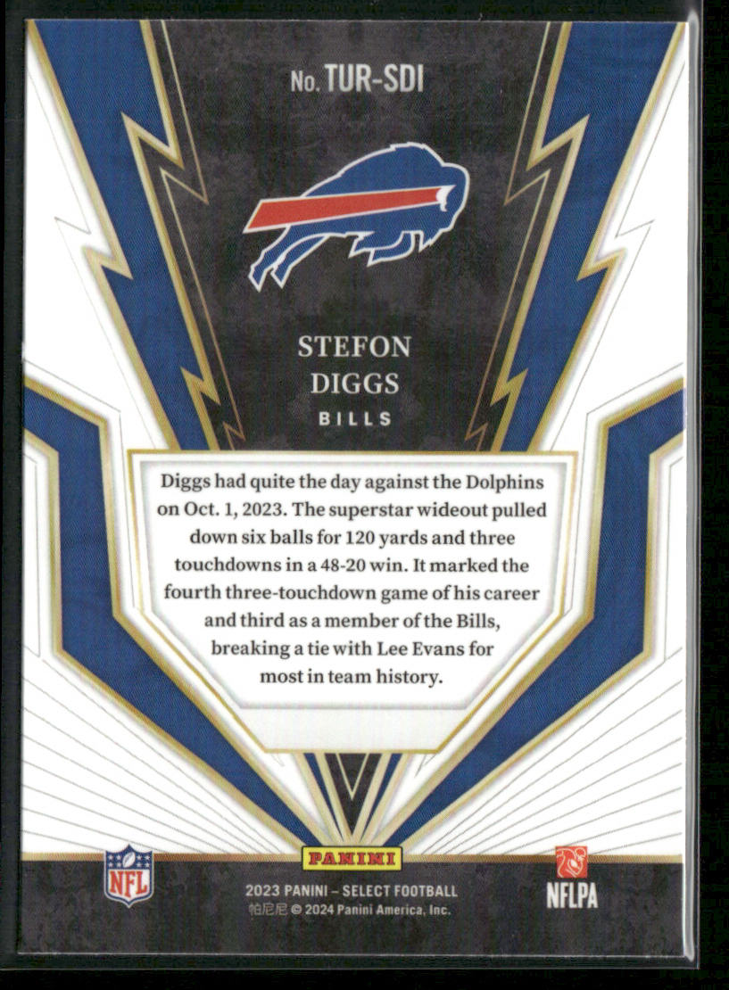Stefon Diggs 2023 Panini Select Turbocharged #TUR-SDI Buffalo Bills