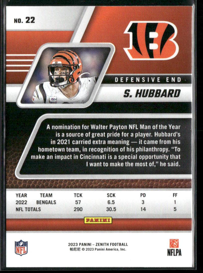 Sam Hubbard 2023 Panini Zenith Retail #22 Cincinnati Bengals