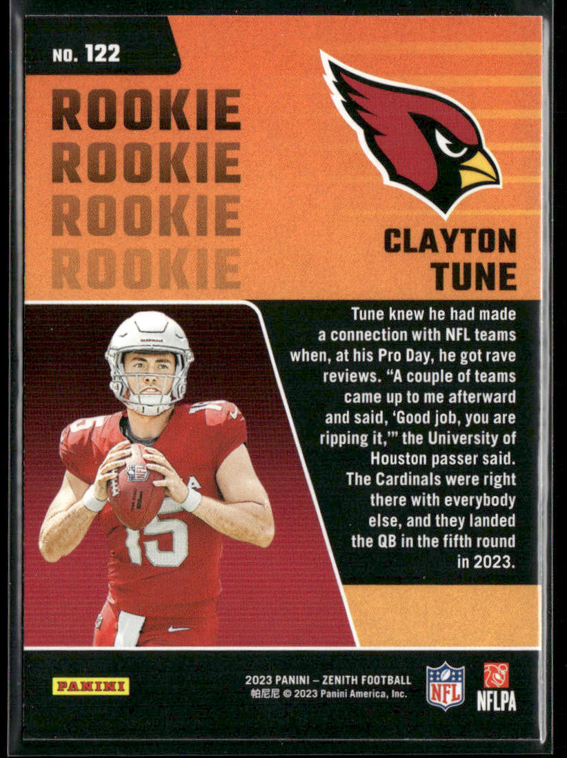 Clayton Tune 2023 Panini Zenith Retail #122 RC Arizona Cardinals