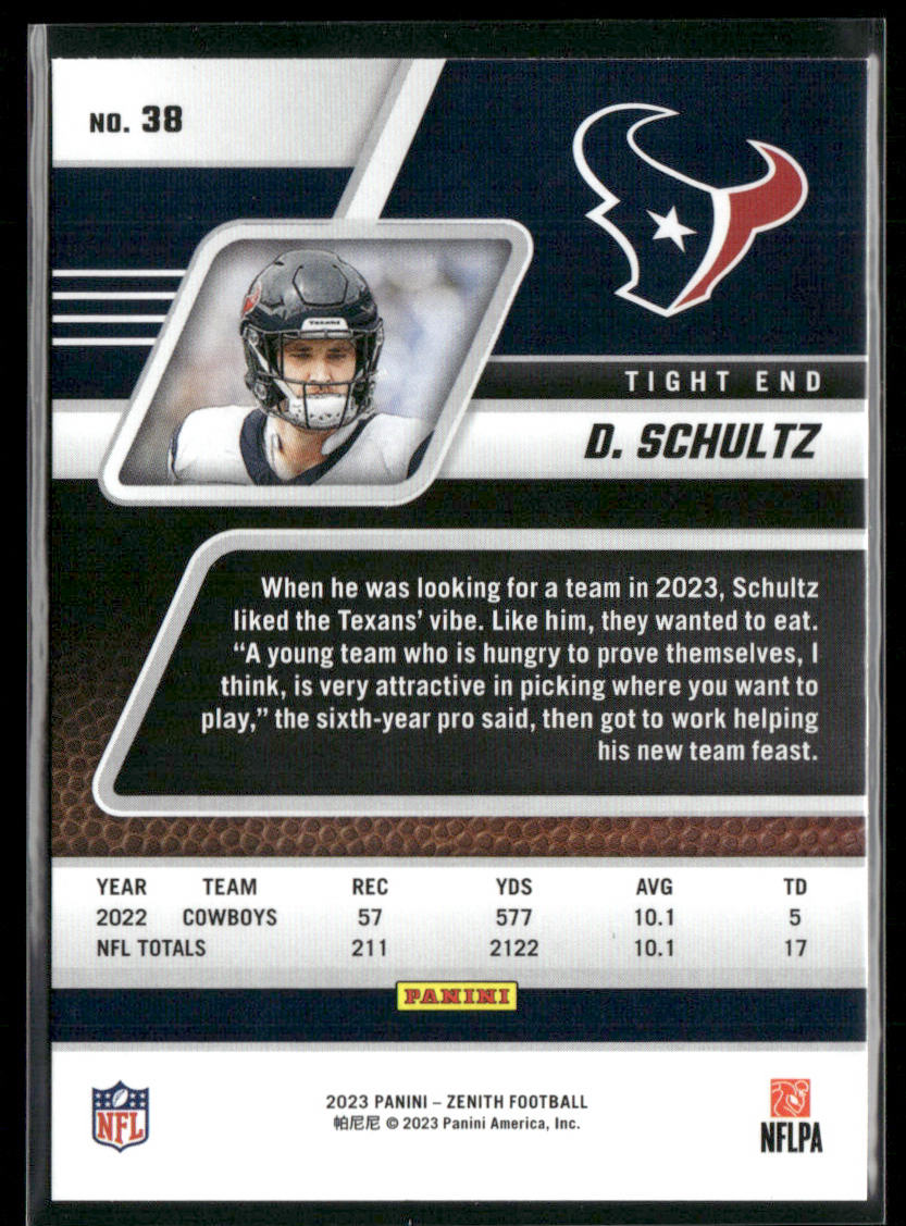Dalton Schultz 2023 Panini Zenith Retail #38 Houston Texans