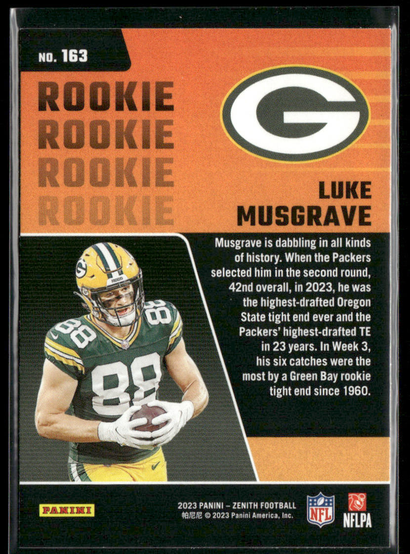 Luke Musgrave 2023 Panini Zenith Retail #163 RC Green Bay Packers