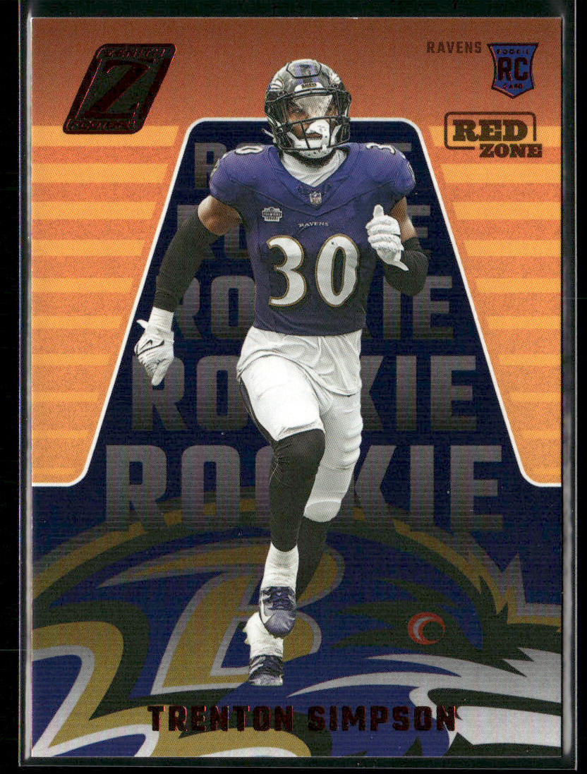 Trenton Simpson 2023 Panini Zenith Red Zone #187 RC Baltimore Ravens